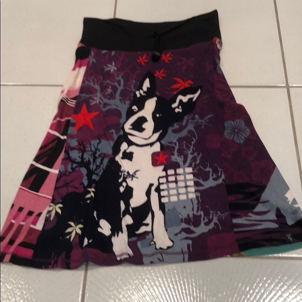 Women's Purple Graphic Dog Print Skirt
